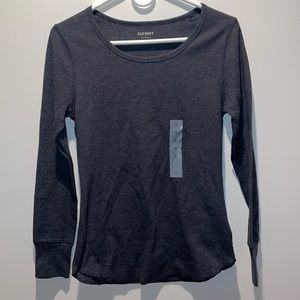 Old Navy charcoal gray scoopneck thermal